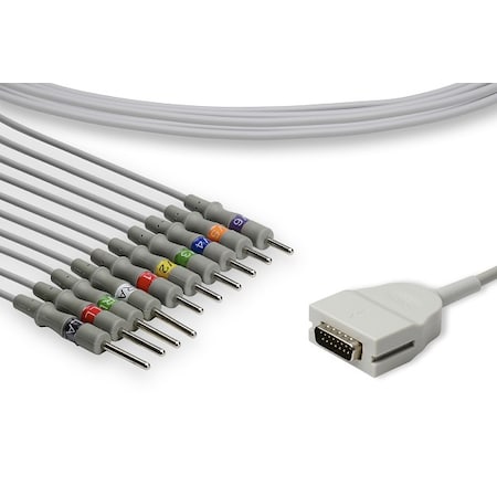 Mortara Burdick Direct-Connect EKG Cable - 10 Leads Needle 340 Cm